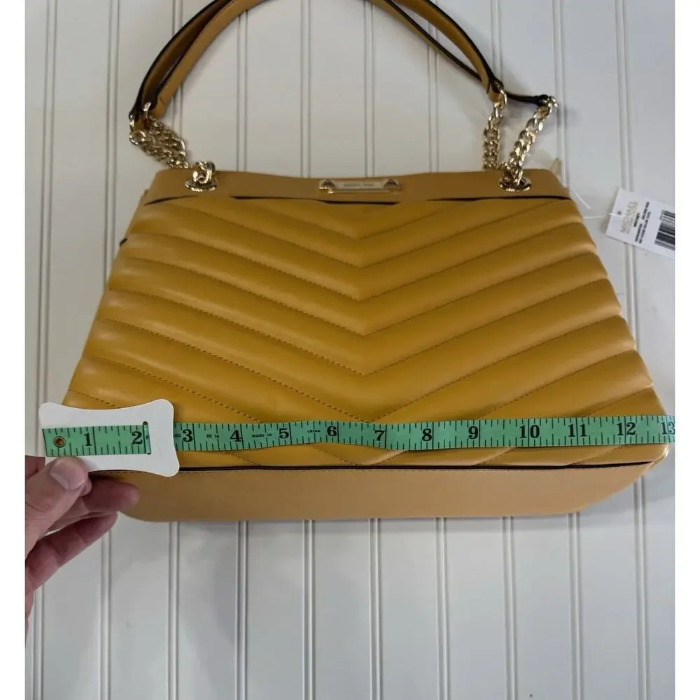 NWT Michael Kors Whitney Medium Quilted Tote Bag Golden Yellow Gold MSRP $628 - Picture 6 of 6